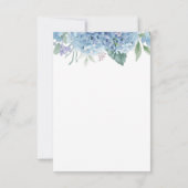 Hydrangea Blue Floral Bridal Shower Kaart (Achterkant)