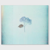 Hydrangea Blue Floral Rustic Antiek Cadeaupapier (Vlak)