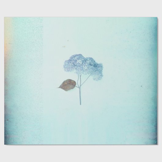 Hydrangea Blue Floral Rustic Antiek Cadeaupapier (Vlak)