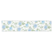 Hydrangea Blue Floral Waterverf Tafelloper (Horizontaal)