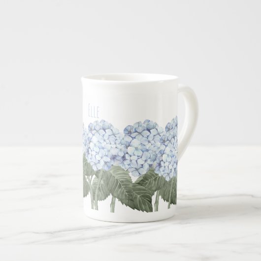 Hydrangea Blue Flower Bone Chine Tea Mug (Devant droit)