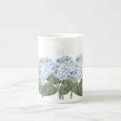 Hydrangea Blue Flower Bone Chine Tea Mug (Devant)
