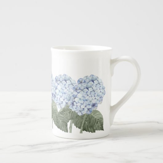 Hydrangea Blue Flower Bone Chine Tea Mug (Droite)