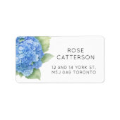 Hydrangea Blue Flowers Baby shower Adres Etiket (Voorkant)
