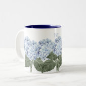 Hydrangea Blue Flowers Contraste Mug (Devant gauche)