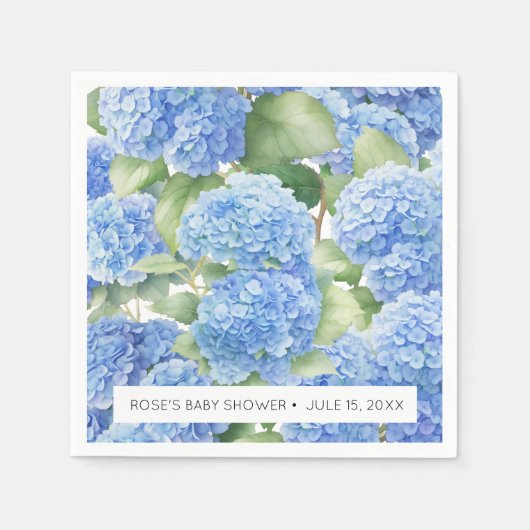 Hydrangea Blue Flowers Het is een Boy Baby shower Servet (Voorkant)
