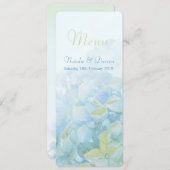 Hydrangea blue green trouwmenkkaarten menu (Voorkant / Achterkant)