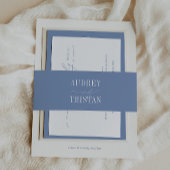 HYDRANGEA Blue Minimalist  Uitnodigingen Wikkel