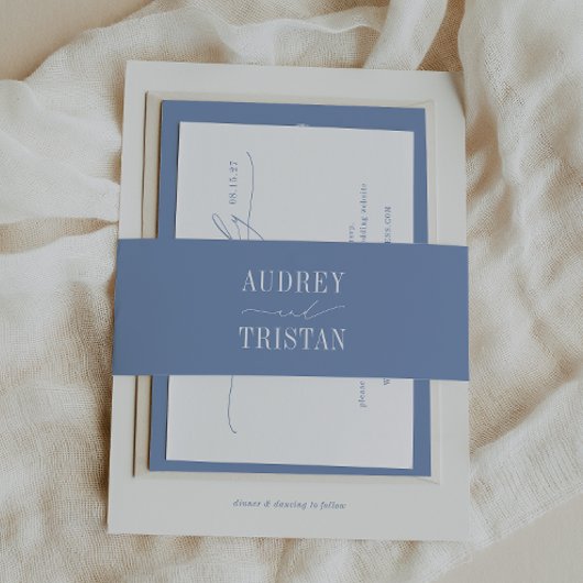 HYDRANGEA Blue Minimalist Uitnodigingen Wikkel