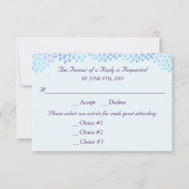 Hydrangea Blue Wedding Response RSVP 3 Entrees Kaartje