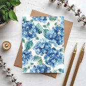 Hydrangea Blues | Fleur Carte Fleurs Aquarelle