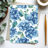 Hydrangea Blues | Fleur Carte Fleurs Aquarelle
