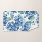 Hydrangea Blues | Fleurs à motif de fleurs aquarel (Serviette à main)