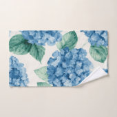 Hydrangea Blues Floral Watercolor Botanical Blooms (Serviette à main)