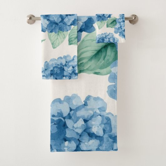 Hydrangea Blues Floral Watercolor Botanical Blooms (En situation)