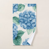 Hydrangea Blues Floral Watercolor Botanical Blooms (Serviette à main)