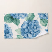 Hydrangea Blues Floral Watercolor Botanical Blooms (Serviette à main)