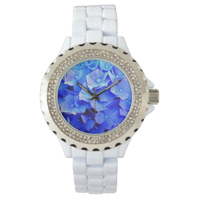 Hydrangea Blues Horloge (Voorkant)