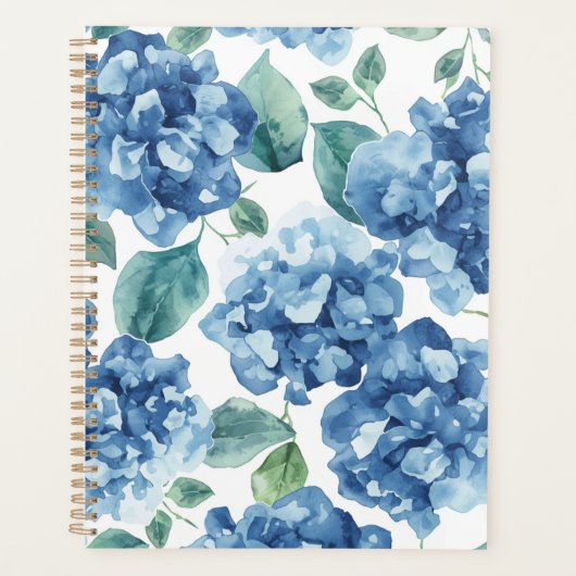 Hydrangea Blues | Motif Fleur Fleurie Aquarelle (Devant)
