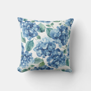 Hydrangea Blues Waterverf Bloemen Bloem Patroon Kussen