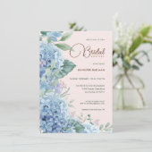 Hydrangea Blush Roze Stoffig Blauw Vrijgezellenfee Kaart (Staand voorkant)