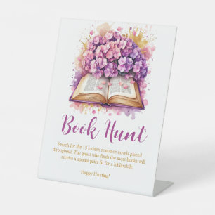 Hydrangea Boek Thema Bibliotheek Bruidsspel Reclamebord Met Voetstuk