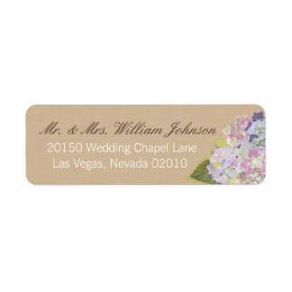 Hydrangea Boeket Bruiloft Label