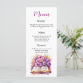 Hydrangea Book Theme Menu Kaart (Staand voorkant)