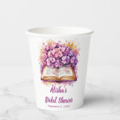 Hydrangea Book Theme Papieren Bekers (Voorkant)