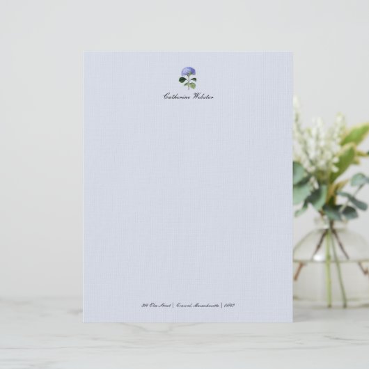 Hydrangea Botanical Letterhead Briefhoofd (Staand voorkant)