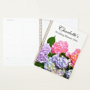 Hydrangea Bouquet rose pourpre bleu fleurs jaunes