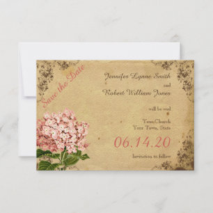  Hydrangea Bruiloft Save the Date