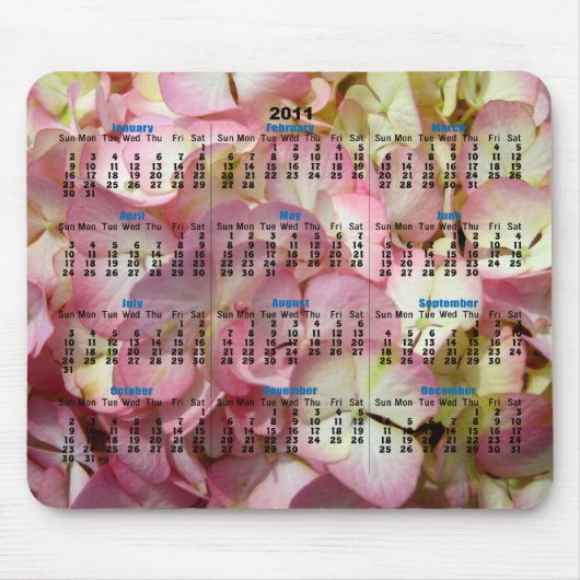 Hydrangea Calendar Muismat (Voorkant)