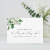 Hydrangea Calligraphy Wedding RSVP Online Card Informatiekaartje (Staand voorkant)