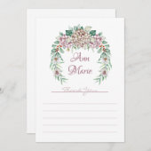 Hydrangea Carte de remerciements (Devant / Derrière)