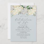 Hydrangea Celebration of Life Funeral Memorial Kaart (Voorkant)