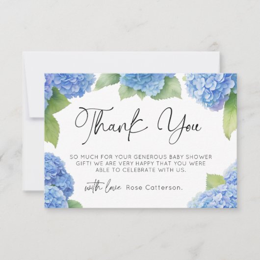 Hydrangea C'est un garçon Baby shower Merci (Devant)