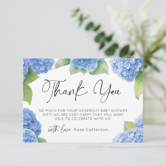 Hydrangea C'est un garçon Baby shower Merci (Debout devant)