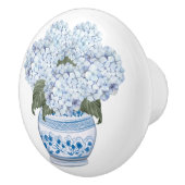 Hydrangea Chinoiserie Blauwe Bloem Bloem Keramische Knop (Rechts)