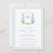 Hydrangea Chinoiserie Topiary Monogram Baby shower Kaart (Voorkant)