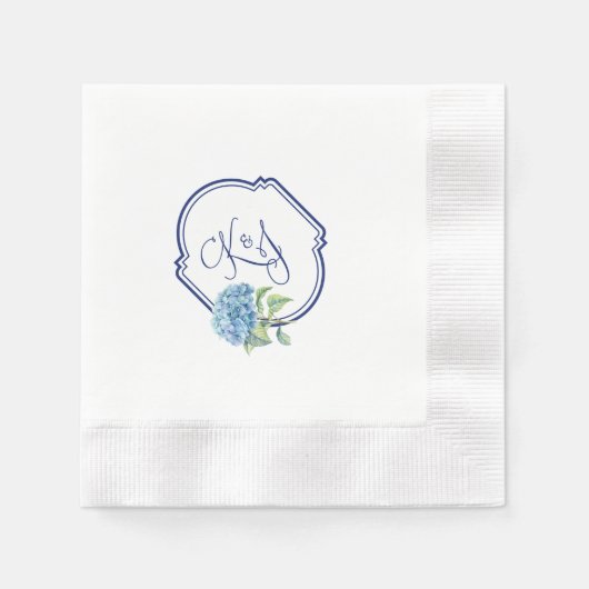 Hydrangea cocktailservetten voor Kristen & Jonatha Servet (Voorkant)