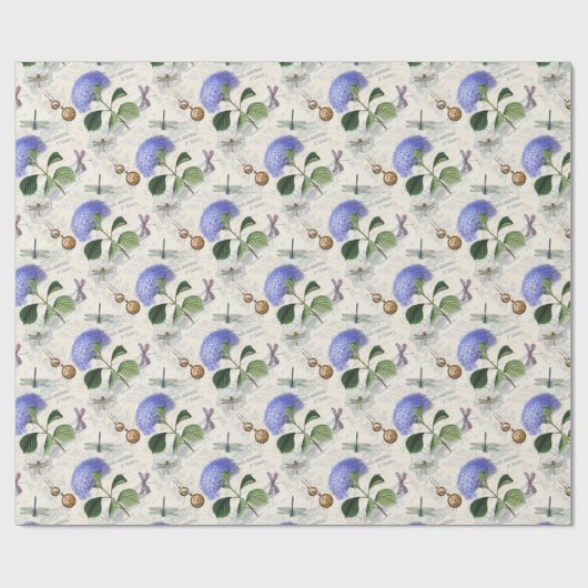 Hydrangea Collage Cadeaupapier (Vlak)