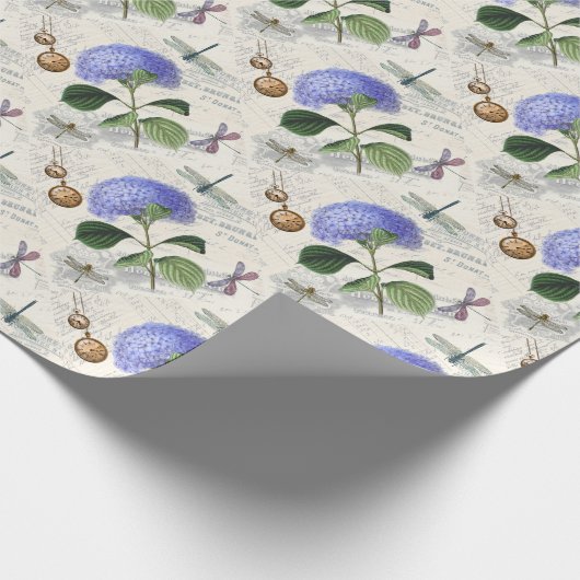 Hydrangea Collage Cadeaupapier (Hoek)