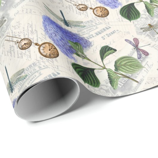 Hydrangea Collage Cadeaupapier (Rol Hoek)