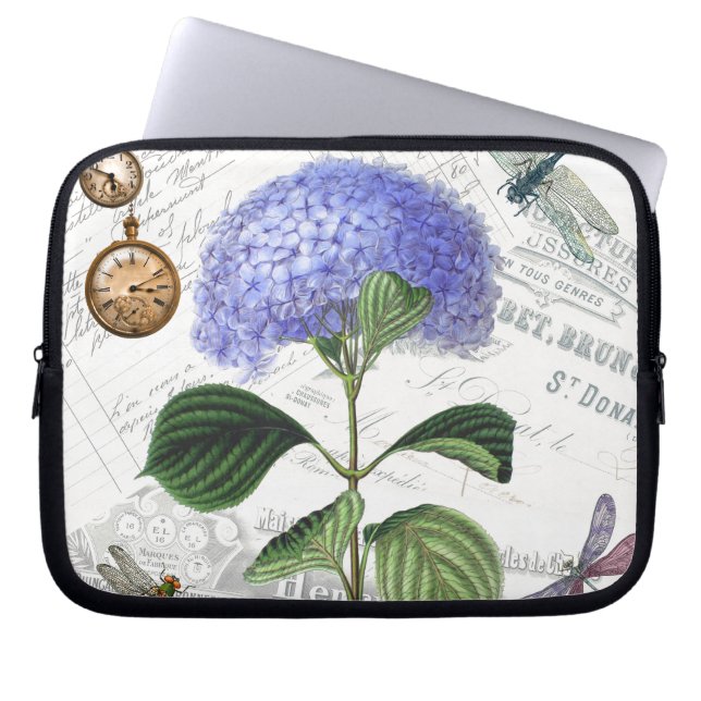 Hydrangea Collage Laptop Sleeve (Voorkant)