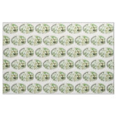 Hydrangea Crème blanche sur tissu de texture beige (Fat Quarter)