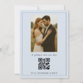 Hydrangea Crest Monogram Photo QR Code Wedding Kaart (Achterkant)