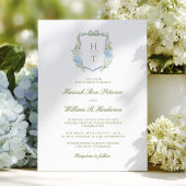 Hydrangea Crest Wedding Invitation