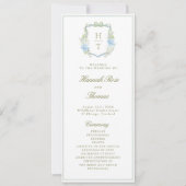 Hydrangea Crest Wedding Program Card Kaart (Voorkant)