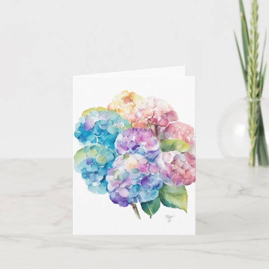Hydrangea D Portrait En Aquarelle Et Stylo Vacance (Devant)
